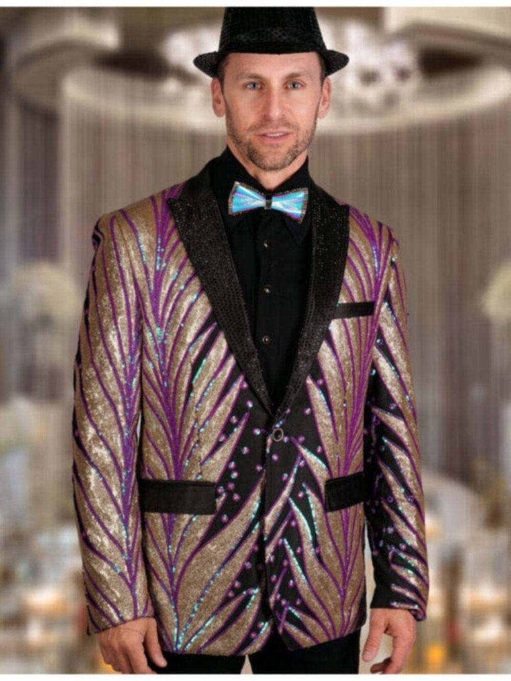 Purple & Gold Sequin Blazer